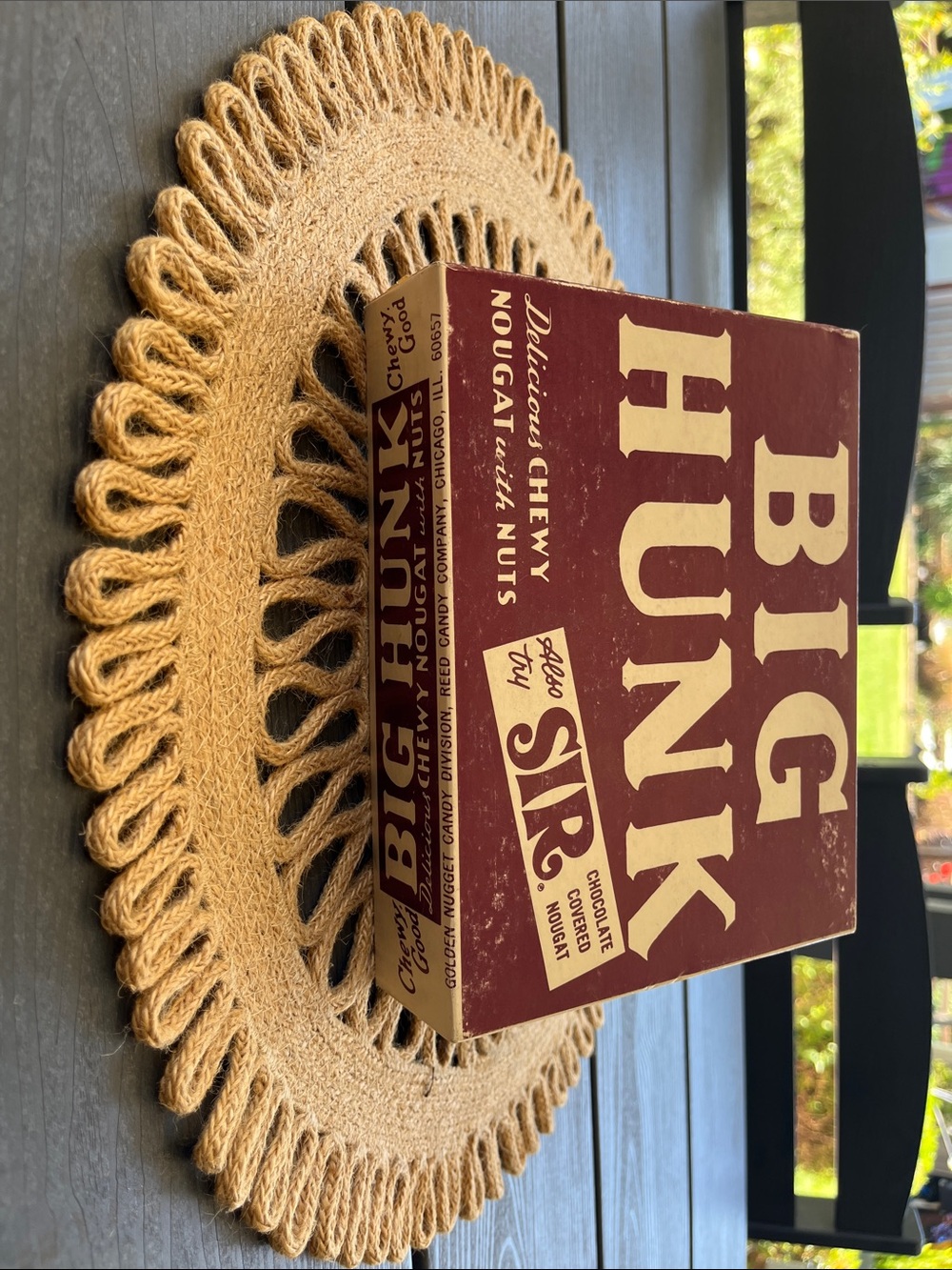 Vintage Big Hunk Nougat candy bar Box - Brown